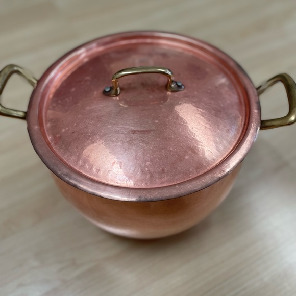 Ruffoni Kitchen Ruffoni Italy 8 Quart Copper Pot W Heavy Brass